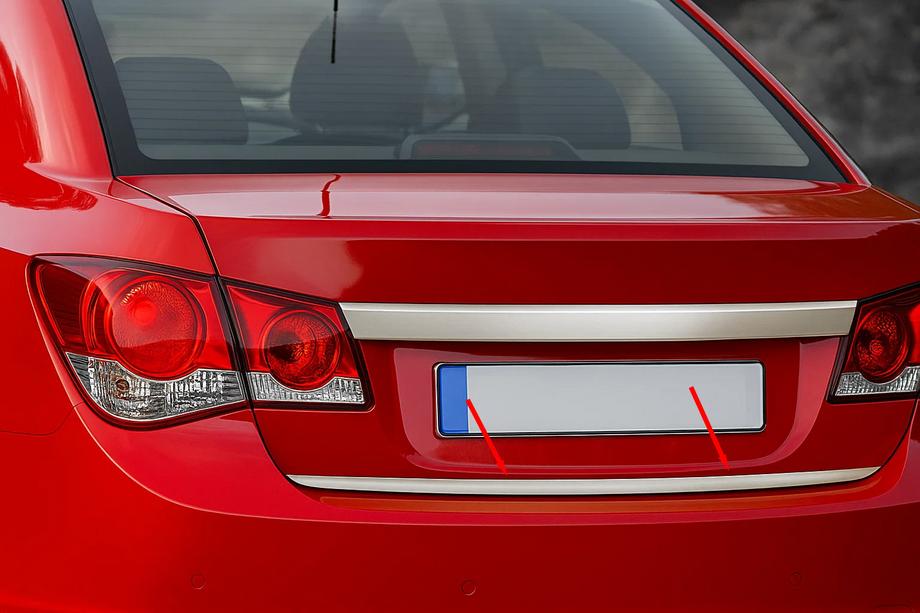 Chevrolet Cruze 2009–2015 Bagāžnieka malas uzlika (nerūsējošais tērauds) Sedans, OmsaLine – itāļu nerūsējošais tērauds Foto 2