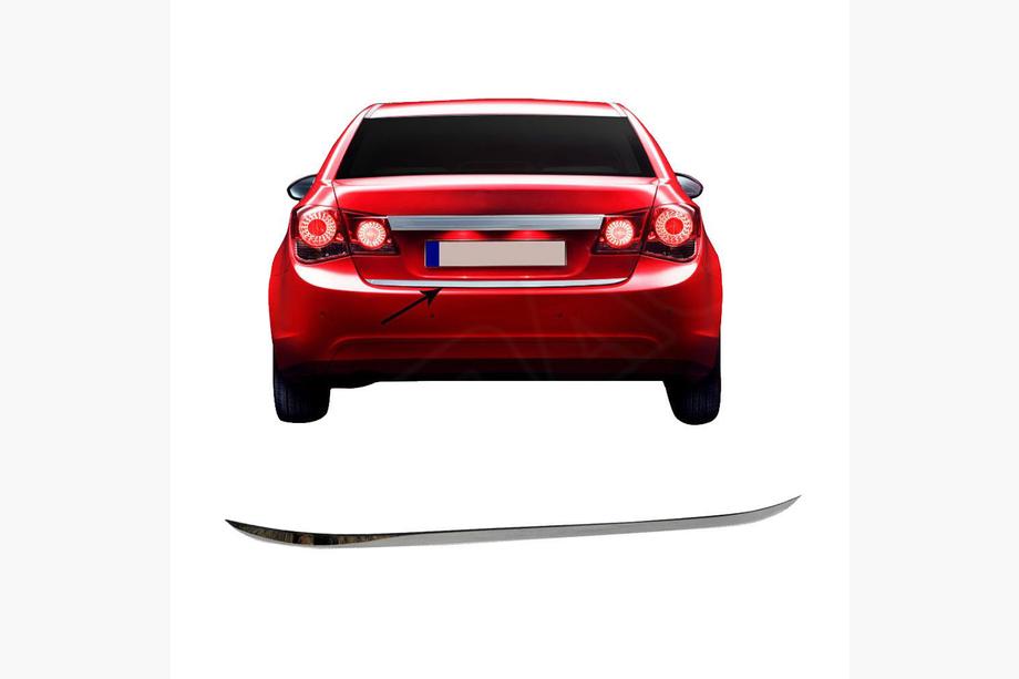 Chevrolet Cruze 2009–2015 Bagāžnieka malas uzlika (nerūsējošais tērauds) Sedans, OmsaLine – itāļu nerūsējošais tērauds Foto 4