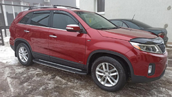 Kia Sorento II XM 2009–2014 Logu apmales (6 gab., nerūsējošais tērauds) foto 1