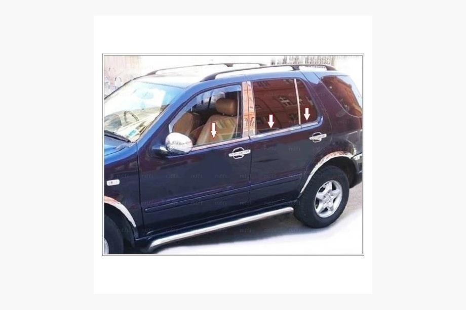 Mercedes ML W163 1997–2005 Ārējās logu apdares līstes (6 gab., nerūsējošais tērauds) Carmos - turku teras Foto 5