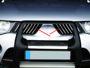 Mitsubishi L200 2006–2015 Radiatora režģa uzlikas (14 gab., nerūsējošais tērauds) OmsaLine – itāļu nerūsējošais tērauds foto 2