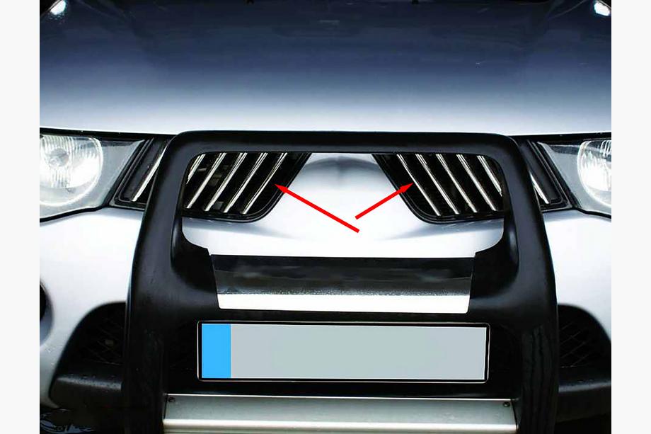 Mitsubishi L200 2006–2015 Radiatora režģa uzlikas (14 gab., nerūsējošais tērauds) Carmos - turku teras Foto 2