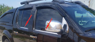 Nissan Navara 2006–2015 Ārējās logu apmales (4 gab., nerūsējošais tērauds) foto 4