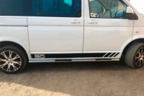 Volkswagen T5 Multivan 2003–2010 Sānu aizsargcaurules (2 gab., nerūsējošais tērauds) 70 mm, garā riteņu bāze foto 9