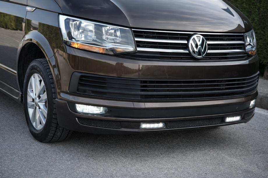 Volkswagen T6 2015–2024 Priekšējā bampera lūpa Sport 2-LED 2015-2018 (krāsošanai) Image