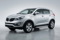Kia Sportage 2010–2015 Sānu pakāpieni Allmond Grey (2 gab., alumīnija) foto 1