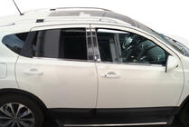 Nissan Qashqai 2010–2014 Hromētas durvju statņu uzlikas (4 gab., nerūsējošais tērauds) +2, OmsaLine - itāļu nerūsējošais tērauds foto 2