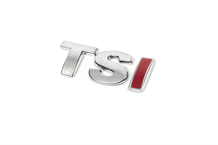 Volkswagen Golf 6 2008–2014 TSI uzraksts (taisns fonts) T – hromēts, SI – sarkans Foto 6