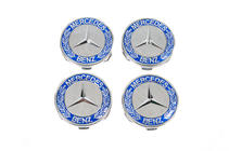 Mercedes-Benz Diska centrālās uzlikas 71/75 mm bez gredzena (4 gab., zilas V2) foto 3