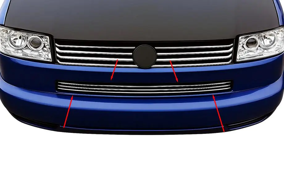 Volkswagen T4 Transporter 1990–2003 Uzlikas bampera režģim, taisnais pārsegs (3 gab., nerūsējošais tērauds) Image