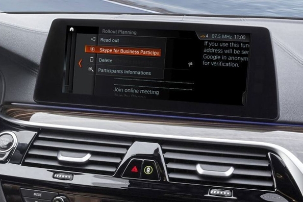 BMW automobiļi saņems Skype for Business programmatūras pakotni