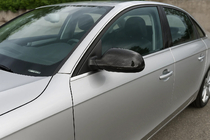 Audi A4 B8 2007–2015 Spoguļu uzlikas 2010-2015 (2 gab., īsts oglekļa šķiedras karbons) foto 1