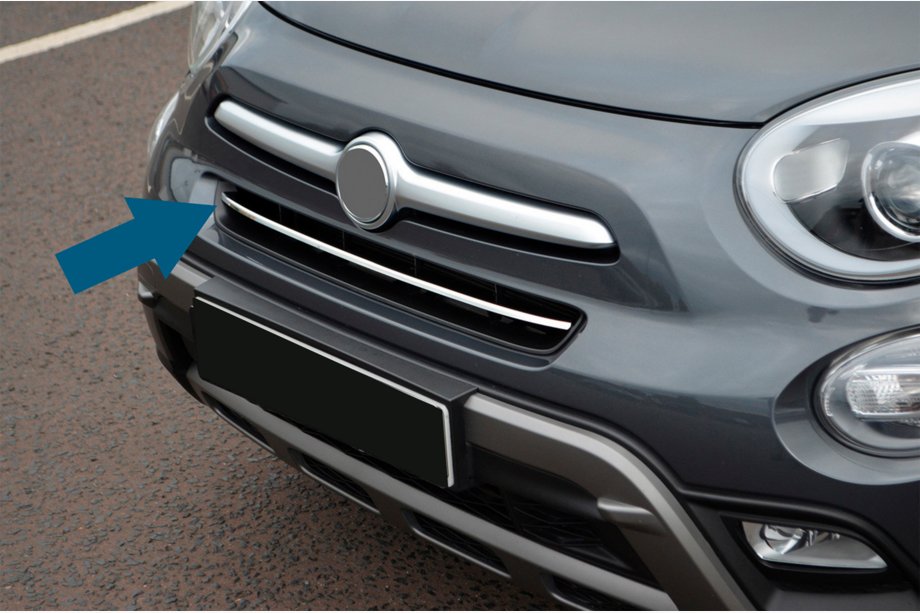 Fiat 500X 2014–2024 Priekšējā bufera uzlika (nerūsējošais tērauds) Image