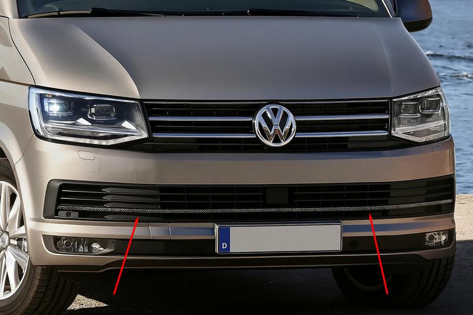 Volkswagen T6 2015–2024 Bampera režģa uzlikas 2015-2019 (3 gab., oglekļa šķiedra) Image