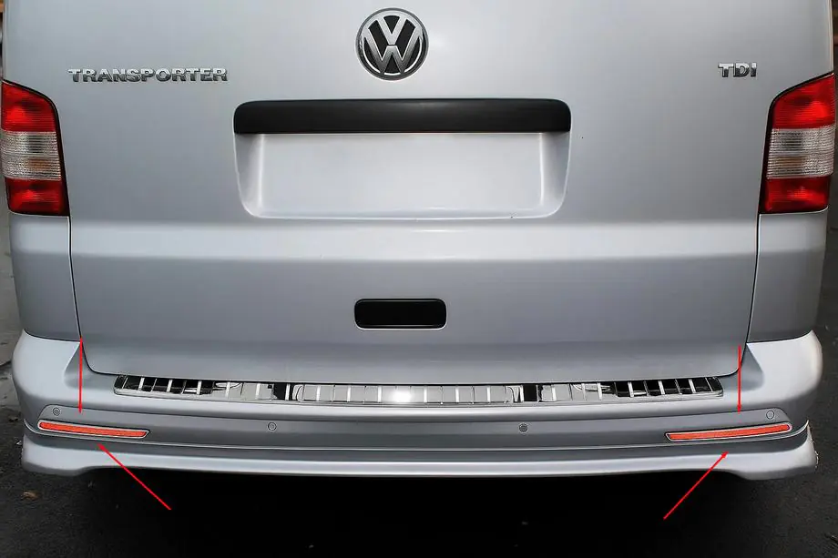 Volkswagen T6 2015–2024 Aizmugurējo atstarotāju uzlikas (2 gab., nerūsējošais tērauds) Image