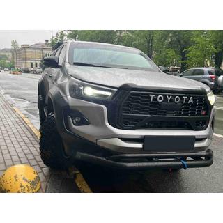 Priekšējais dubultais aizsargstienis Vegas (2015-2020, melns, 76 mm) Toyota Hilux 2015– foto 1