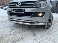 Volkswagen Amarok 2010–2022 Priekšējais dubultais aizsargstienis Vegas 2010-2016 (nerūsējošais tērauds) d70/42 mm foto 5