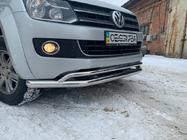 Volkswagen Amarok 2010–2022 Priekšējais dubultais aizsargstienis Vegas 2010-2016 (nerūsējošais tērauds) d70/42 mm foto 7