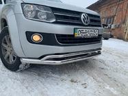 Volkswagen Amarok 2010–2022 Priekšējais dubultais aizsargstienis Vegas 2010-2016 (nerūsējošais tērauds) d70/42 mm foto 8