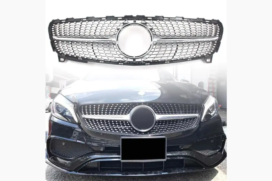 Mercedes A-сlass W176 2012–2018 Priekšējā radiatora reste Diamond Silver (2015-2018) Image