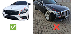 Mercedes E-klase W213 2016–2023 Priekšējā reste Diamond Black (Avantgarde/AMG-Line/E43 AMG/E53 AMG 2016-2020) foto 5