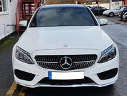 Mercedes C-class W205 2014–2021 Priekšējais režģis Diamond Silver (Avantgarde/AMG-Line/C43 AMG) 2018+, ar kameru foto 17