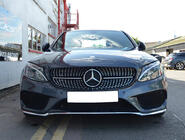 Mercedes C-class W205 2014–2021 Priekšējais režģis Diamond Silver (Avantgarde/AMG-Line/C43 AMG) 2018+, ar kameru foto 19