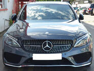 Mercedes C-class W205 2014–2021 Priekšējais režģis Diamond Silver (Avantgarde/AMG-Line/C43 AMG) 2018+, ar kameru foto 20