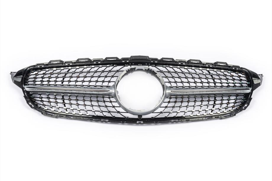 Mercedes C-class W205 2014–2021 Priekšējais režģis Diamond Silver (Avantgarde/AMG-Line/C43 AMG) 2014-2018, ar kameru Foto 10