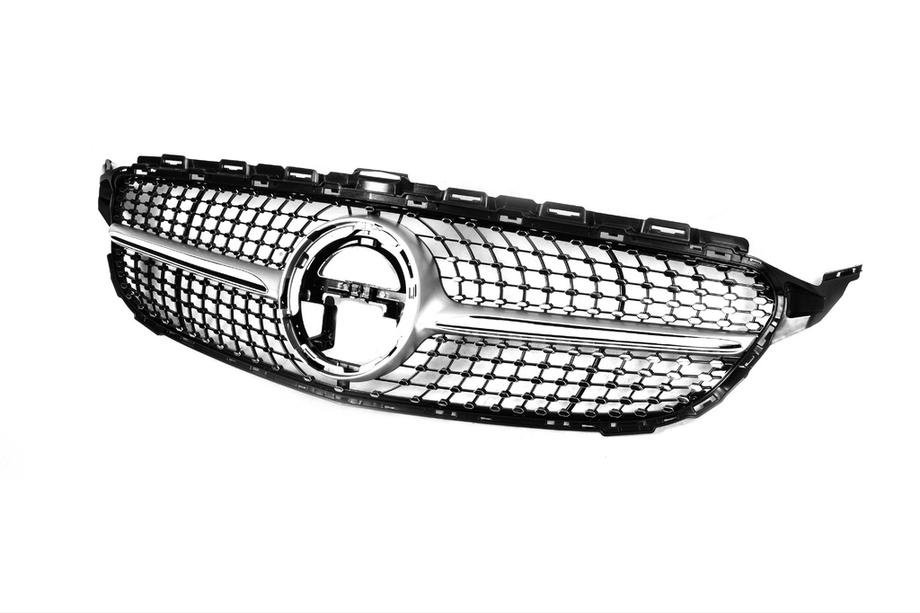 Mercedes C-class W205 2014–2021 Priekšējais režģis Diamond Silver (Avantgarde/AMG-Line/C43 AMG) 2014-2018, ar kameru Foto 13