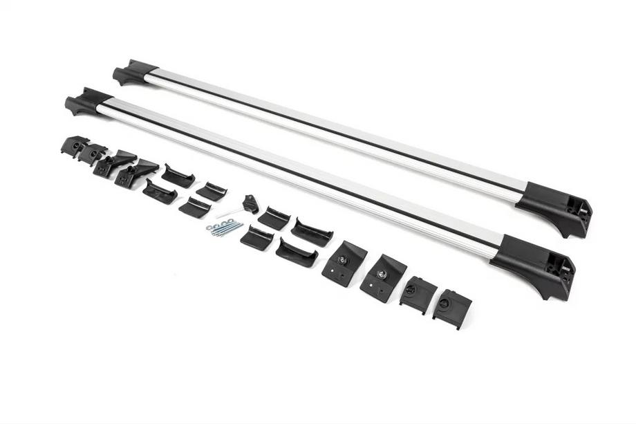 Ford Connect 2002–2006 Jumta šķērsstieņi standarta reliņiem bez atslēgas Flybar V1 (2 gab.) līdz 140 cm, pelēks Foto 4
