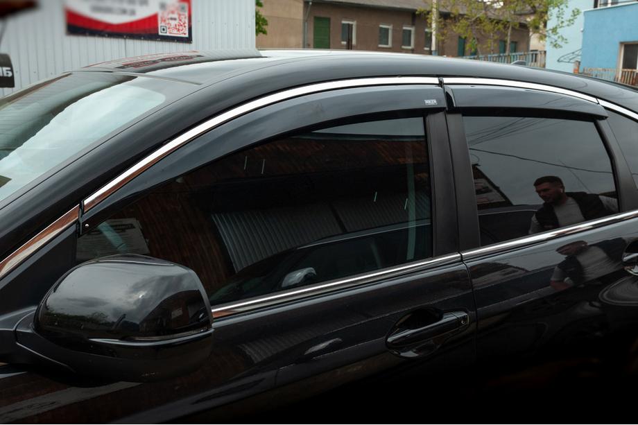 Honda CRV 2012–2016 Logu vēja deflektori ar hromētu līsti (4 gab., Niken) Image