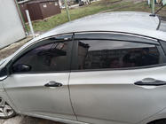 Hyundai Accent 2011–2017 Logu vēja deflektori ar hromētu moldingu SD (4 gab., Niken) foto 1