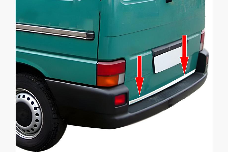 Volkswagen T4 Caravelle/Multivan 1990–2003 Bagāžnieka malas uzlika (nerūsējošais tērauds) OmsaLine, aizmugures vāks (1 durvis) Image