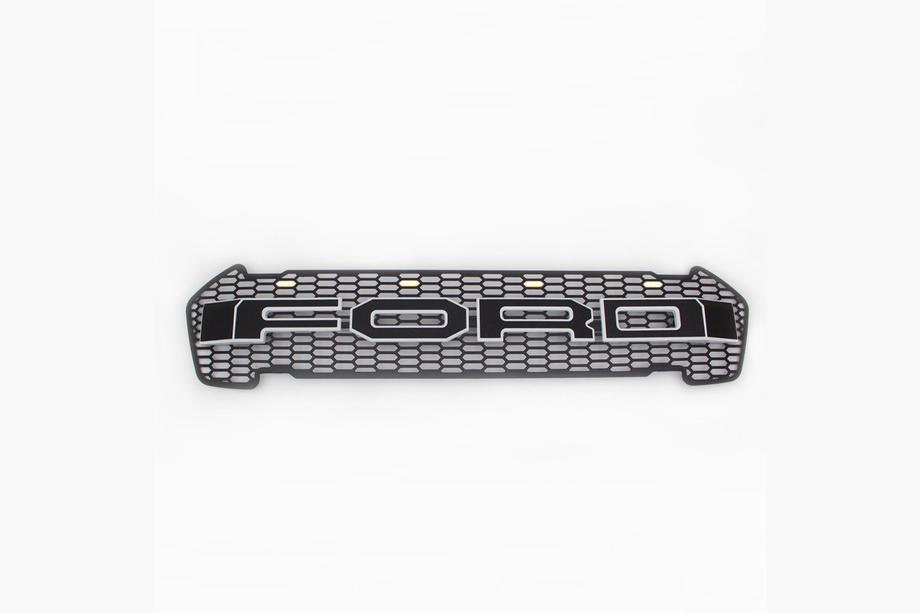 Ford Ranger 2011–2022 Priekšējā radiatora reste ar LED V2 Oranža Foto 6