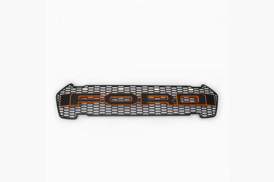 Ford Ranger 2011–2022 Priekšējā radiatora reste ar LED V2 Oranža Foto 9