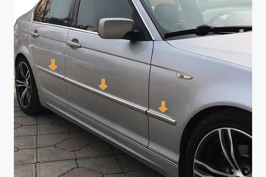 BMW 3. sērija E46 1998–2006 Hromēta uzlika durvju moldinga līstei (nerūsējošais tērauds) Image