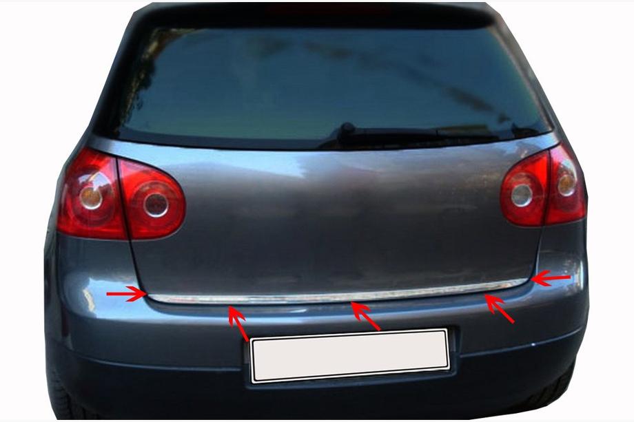Volkswagen Golf 5 2003–2009 Bagāžnieka malas uzlika (nerūsējošais tērauds) OmsaLine – itāļu nerūsējošais tērauds Foto 2