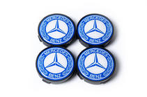 Mercedes-Benz Diska centra vāciņi 55,5 mm/57 mm bez gredzena (4 gab., zili) foto 2