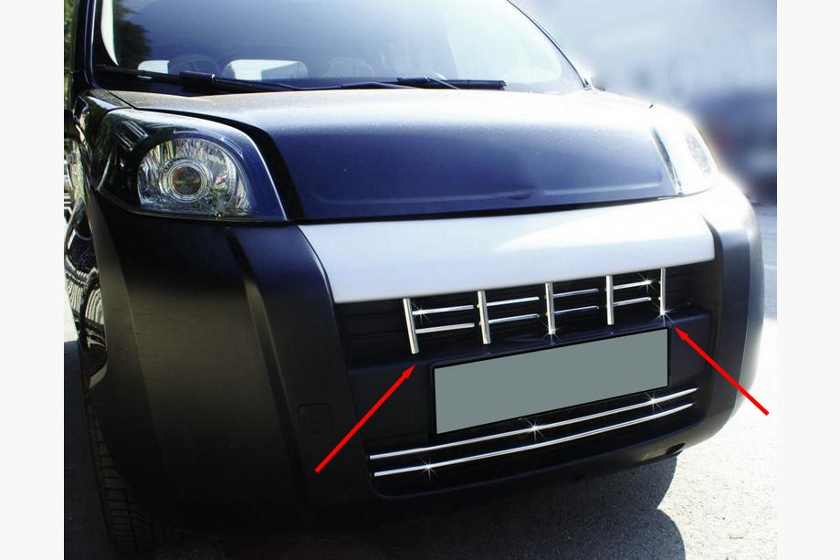 Peugeot Bipper 2008–2017 Priekšējā režģa uzliku komplekts (13 daļas, nerūsējošais tērauds) Image