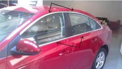 Chevrolet Cruze 2009–2015 Pilna logu apmale (Sedan versijai, nerūsējošais tērauds) foto 2