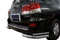 Lexus LX570/450d 2008–2022 Aizmugurējie dubultie stūra aizsargi (nerūsējošais tērauds) foto 1