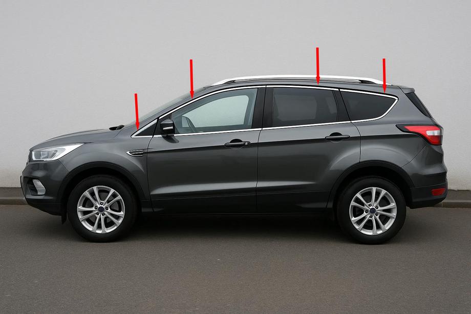 Ford Kuga/Escape 2013–2019 Augšējā logu apmale (12 gab., nerūsējošais tērauds) Image