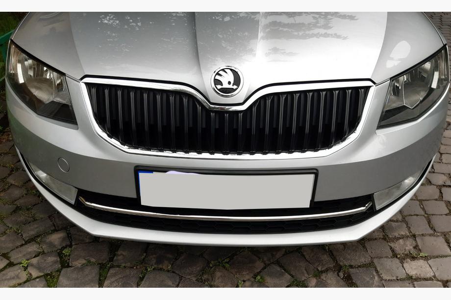 Skoda Octavia III A7 2013–2019 Priekšējā bufera aizsarguzlika 13-17 (nerūsējošais tērauds) Carmos - turku teras Foto 5