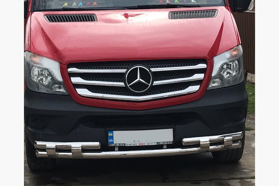 Mercedes Sprinter W906 2006–2018 Priekšējais apakšējais aizsargstienis Shark (nerūsējošais tērauds) Foto 3
