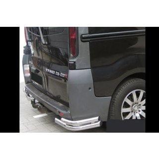 Aizmugurējie stūra aizsargi AK003-Подвійний (nerūsējošais tērauds) Opel Vivaro 2001–2015 foto 1