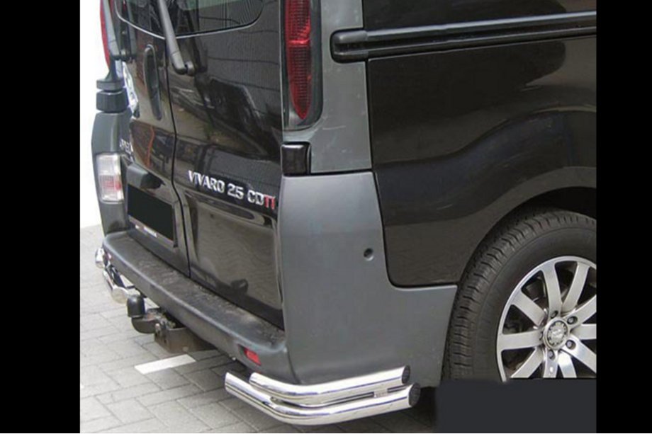 Opel Vivaro 2001–2015 Aizmugurējie stūra aizsargi AK003-Подвійний (nerūsējošais tērauds) Image