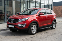 Kia Sportage 2010–2015 Sānu sliekšņi Tayga Black (2 gab., alumīnijs) foto 1
