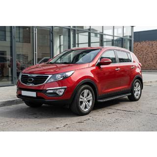 Sānu sliekšņi Tayga Black (2 gab., alumīnijs) Kia Sportage 2010–2015 foto 1