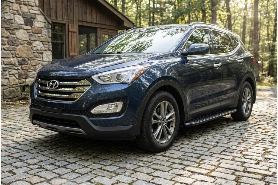 Hyundai Santa Fe 3 2012–2018 Sānu sliekšņi Tayga Black (2 gab., alumīnijs) Image